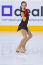 Female Figure Skater from Belarus Anastasiya Balykina Performs Cubs A Girls Free Skating Program at Minsk Arena Cup